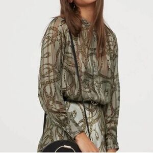 Richard Allen X H&M Designer Collab Patterned Top/Shirt/Blouse Sz US 4P